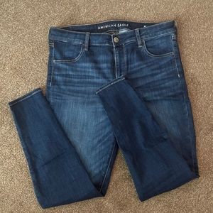American Eagle dark-wash high waist skinny jean, size 16 (barely worn)